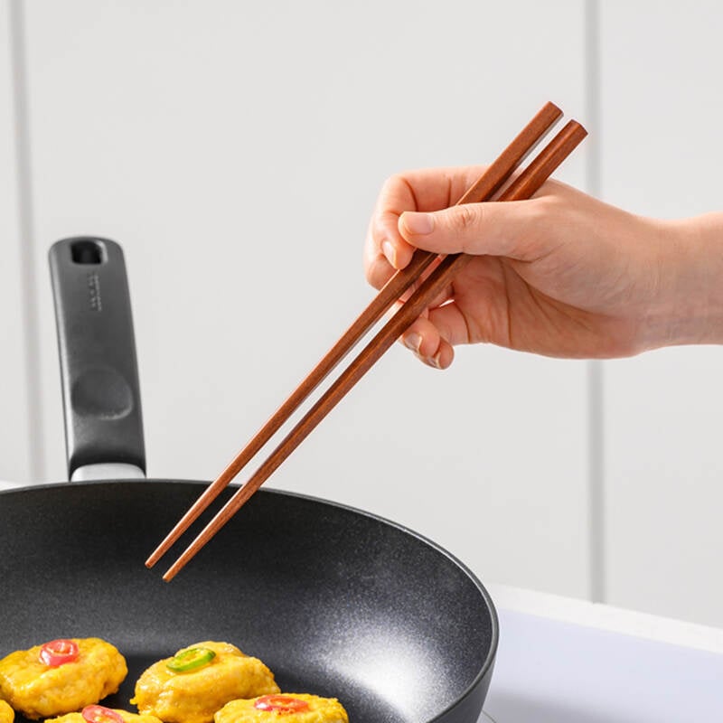 Bộ Muỗng Đũa Múc/Gắp Thức Ăn Bằng Gỗ Rose Wood - 24x4.3cm - F00091, , large image number null